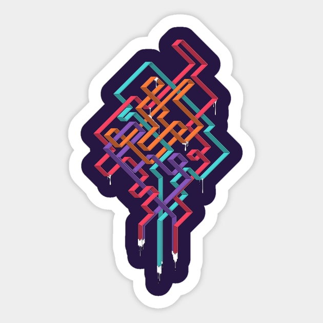 Geometric Weave Sticker by jonalexanderellis